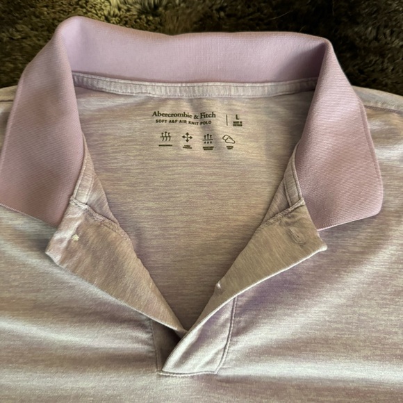 Abercrombie & Fitch Short Sleeved Stretch Purple Polo - Picture 3 of 4